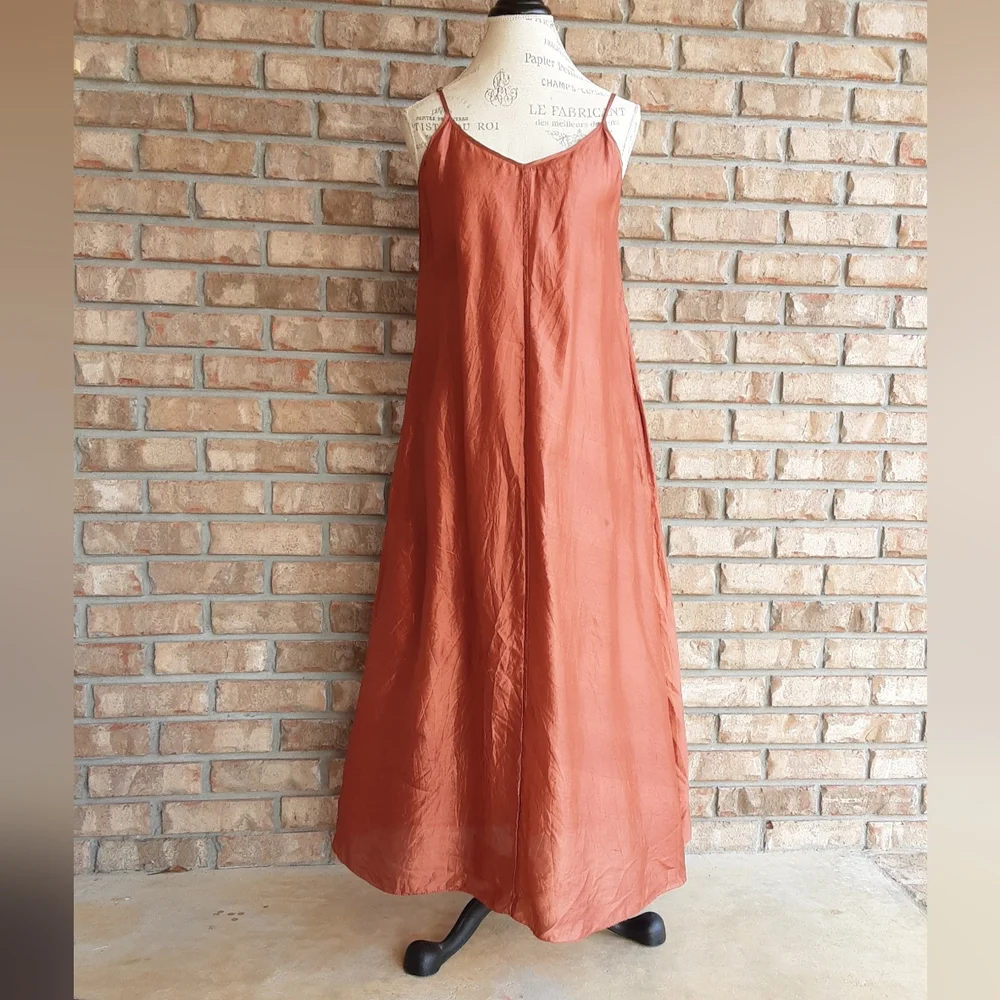 Peruvian Connection Margot 100% Silk Midi Dress. - Picture 3 of 13